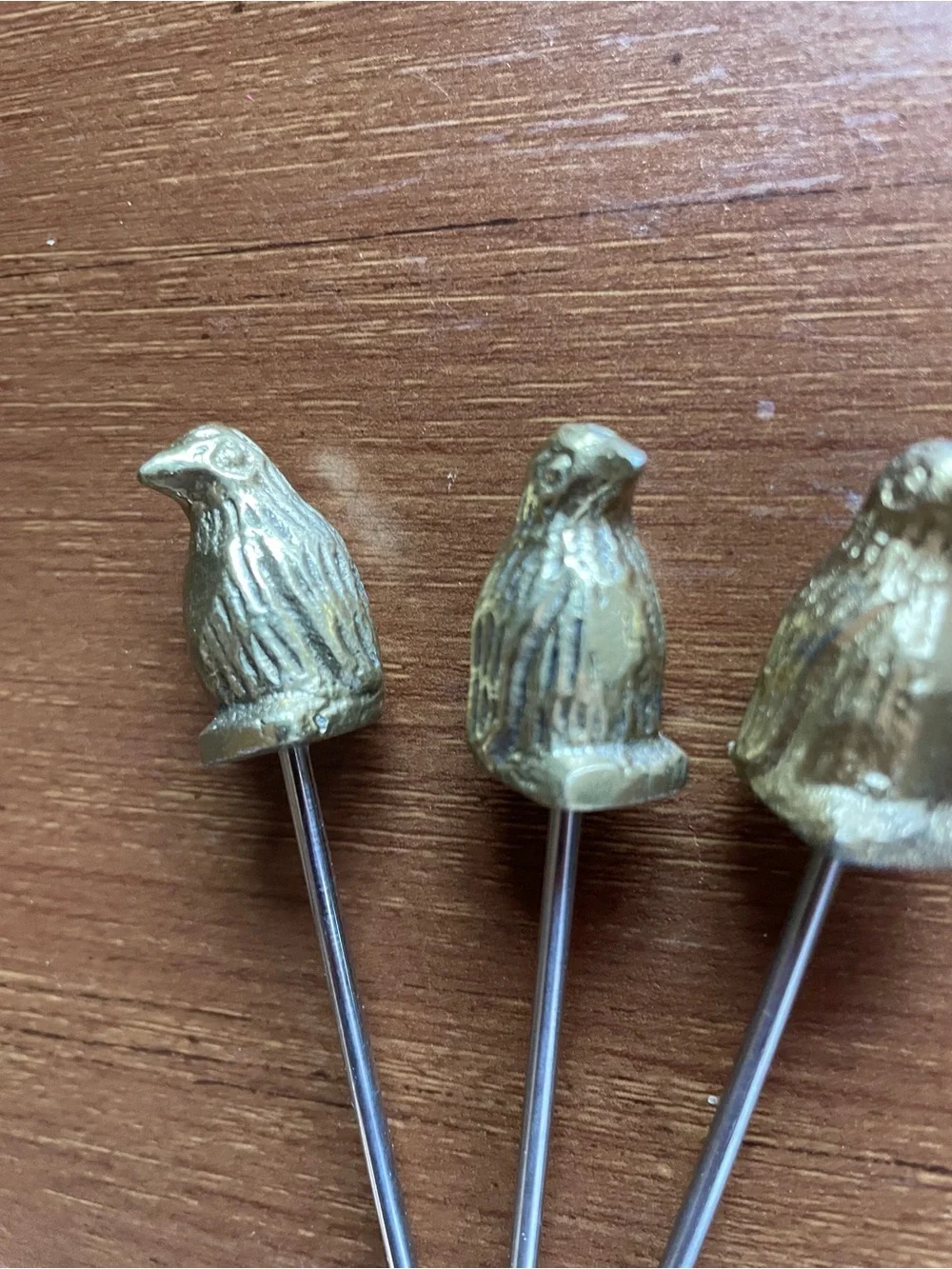 Pier 1 Hors d’oeuvre Brass Tone Penguin Picks